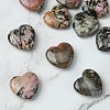 Natural Rhodonite Heart Palm Stone G-YW0001-54-2