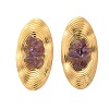 Oval Stainless Steel Stud Earrings EJEW-D303-01G-03-2