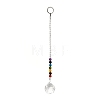 Chakra Round Ball Crystal Suncatcher Dowsing Pendulum Pendants PALLOY-JF00460-02-2