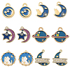 30Pcs 6 Styles Alloy Enamel Pendants ENAM-CJ0003-07-1