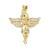 Brass Micro Pave Clear Cubic Zirconia Pendants KK-I476-15G-1