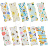 10Pcs 10 Styles Flower Printed Felt Necklace Display Cards DIY-SC0033-86C-1