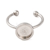 Non-Tarnish 304 Stainless Steel Open Cuff Ring Components X-STAS-S134-01P-03-2