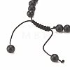 4Pcs 4 Color Natural Obsidian & Synthetic Hematite Braided Bead Bracelet with Cubic Zirconia BJEW-JB08117-7