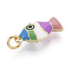 Brass and Enamel Pendants KK-T079-02B-G-2