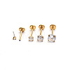 Stainless Steel Clear Cubic Zirconia Threadless Labret Stud WG18B1C-10-1