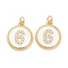 Brass Micro Pave Clear Cubic Zirconia Charms ZIRC-I052-16G-06-2
