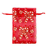 Christmas Theme Rectangle Printed Organza Drawstring Bags CON-PW0001-066A-09-1