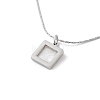 Non-Tarnish Shell Square Pendant Necklaces LS-NJEW-P296-01P-1