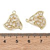 Brass Micro Pave Clear Cubic Zirconia Pendants KK-C259-02G-3