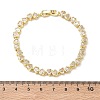 Heart Brass Micro Pave Clear Cubic Zirconia Link Chain Bracelets for Women BJEW-C156-07C-G-5