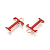 Rack Plating Alloy Enamel Pendants ENAM-T024-53T-G-2