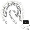 1Pc Plastic Imitation Pearl Beaded Bag Handles PURS-WR0006-92P-1