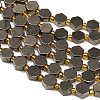 Natural Gold Pyrite/Golden Pyrite Beads Strands G-F833-B17-01-3