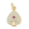 Brass Micro Pave Clear Cubic Zirconia Pendants KK-G522-53G-02-1