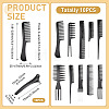 Plastic 10Pcs Hair Comb & 10Pcs Alligator Clip Set for Hairdressing DIY-TA0015-58-3