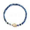 Dyed Natural Freshwater Shell & Synthetic Turquoise Beaded Stretch Bracelets for Women BJEW-JB13883-4
