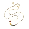 Natural Mixed Gemstone Beaded Pendant 304 Stainless Steel Boston Link Chain Necklaces NJEW-JN06419-03-2
