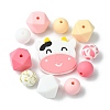 Round/Polygon/Cow Head Food Grade Eco-Friendly Silicone Focal Beads SIL-F003-02-2