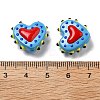 Baking Paint Glass Bumpy Beads Heart LAMP-V001-07B-4