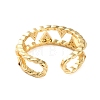 Rack Plating Brass Micro Pave Cubic Zirconia Open Cuff Rings for Women RJEW-U026-05G-04-3