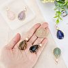  6Pcs 6 Styles Natural Gemstone Copper Wire Wrapped Pendants G-NB0003-75-5