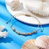 Adjustable Acrylic Shell Shape Braided Bead Bracelet BJEW-JB10144-2