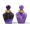 Natural Amethyst Openable Perfume Bottle Pendants G-I381-02G-01-1