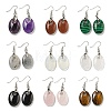 Rack Plating Oval Brass Dangle Earrings EJEW-B064-03P-1