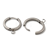 Tarnish Resistant 201 Stainless Steel Huggie Hoop Earrings Findings STAS-A167-01D-P-2