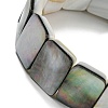 Natural Black Lip Shell Rectangle Dominoes Beaded Stretch Bracelets BJEW-N030-01B-02-3