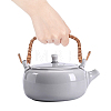   4 Pcs 2 Colors Rattan Metal Teapot Handle FIND-PH0001-06-3