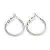 Non-Tarnish Ring 304 Stainless Steel Hoop Earrings for Women Men EJEW-B049-02A-P-1