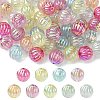 50Pcs UV Plating Rainbow Iridescent Acrylic Beads PACR-CJ0001-28-3