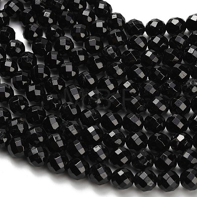 Natural Black Tourmaline Beads Strands G-H329-E02-8mm-1