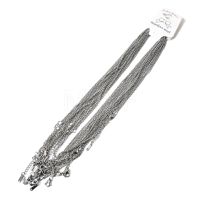 12Pcs 2MM 304 Stainless Steel Rolo Chain Necklaces for Men Women NJEW-H093-12P-1