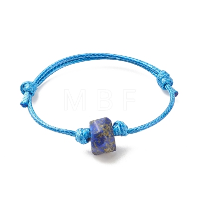 Gemstone Nugget Beaded Cord Bracelet BJEW-JB08110-1