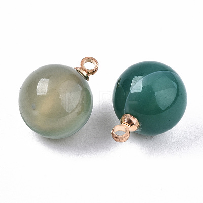 Natural Green Banded Agate Charms X-G-N332-024G-16-1