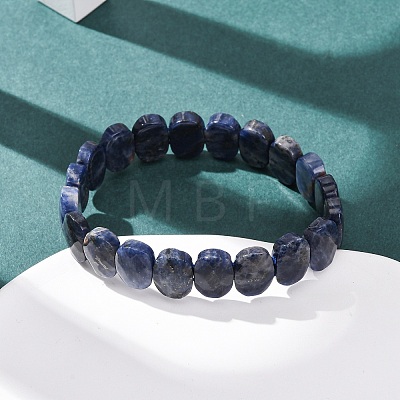 Natural Sodalite Faceted Beaded Stretch Bracelets for Women BJEW-K251-07C-1