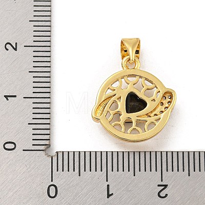 Rack Plating Brass Micro Pave Cubic Zirconia Pendants KK-G513-23A-03G-1