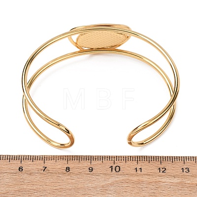 304 Stainless Steel & Teardrop Acrylic Imitation Gemstone Bead Cuff Bangles for Women BJEW-T027-01B-1