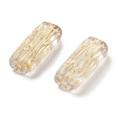 Metal Enlaced Transparent Acrylic Beads X-MACR-M045-10-1