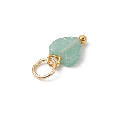 Natural Mixed Gemstone Heart Charms PALLOY-JF04905-01-1