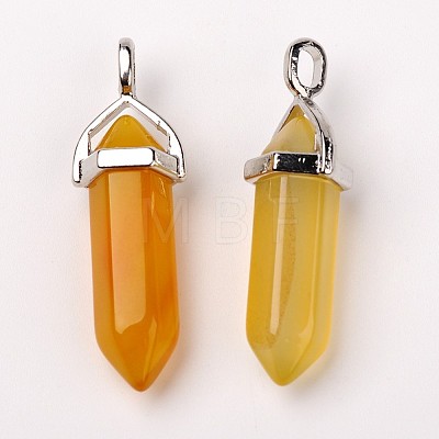 Natural Agate Double Terminated Pointed Pendants G-F295-05F-1