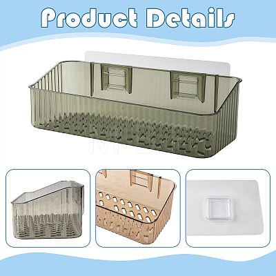 Rectangle Acrylic Wall Mounted Holders for Bathroom AJEW-FZC0003-02B-1
