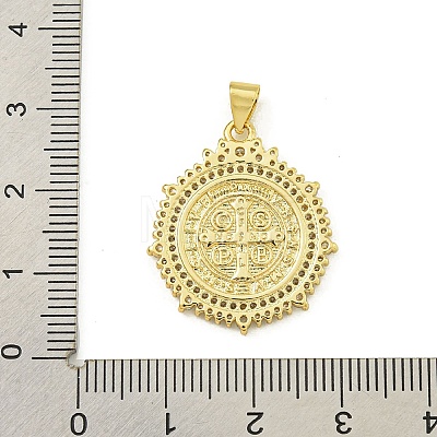 Rack Plating Brass Pave Cubic Zirconia Pendants KK-U029-06G-1