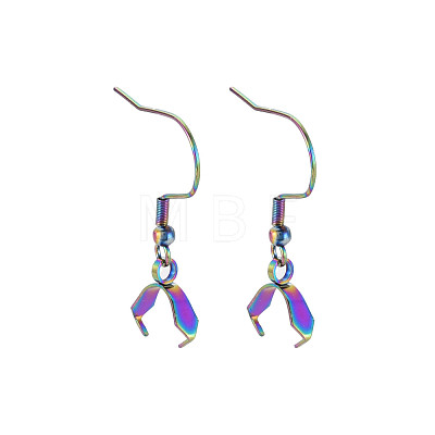 Rainbow Color 304 Stainless Steel Earring Hooks STAS-N098-023-1
