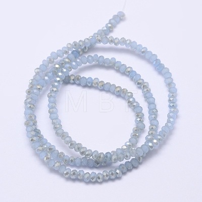 Faceted Rondelle Half Rainbow Plated Electroplate Glass Beads Strands EGLA-M006-2mm-B04-1