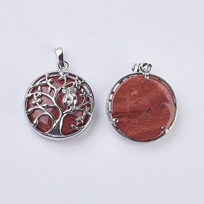 Natural Red Jasper Pendants G-K234-E05-1