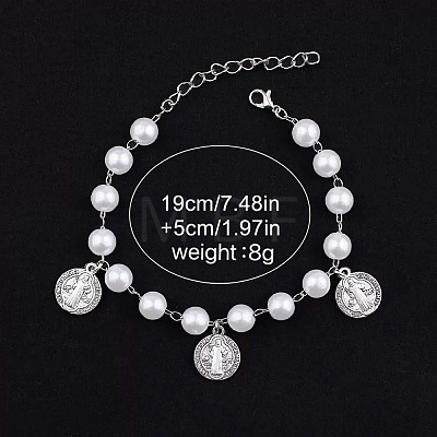 Iron Flat Round with  Saint Benedict Charm Bracelets HP3576-1
